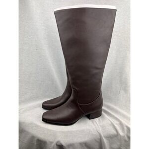 Universal Thread Womens Square Toe Knee High Boots Brown Faux Leather Size 7.5